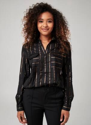 Chemisier tissage crêpe manches longues noir VERO MODA femme