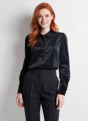 Chemisier coupe droite manches longues noir VERO MODA femme