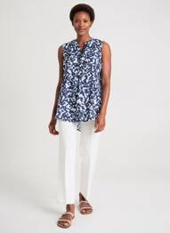 Tunique sans manche coupe fluide bleu STREET ONE femme