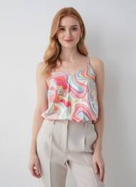 Top imprimé fantaisie fines bretelles rose VERO MODA femme