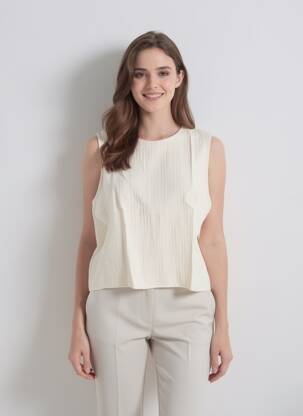Top sans manche sans manche beige AWARE BY VERO MODA femme