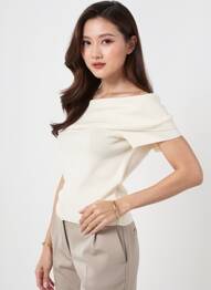 Top stretch manches courtes beige AWARE BY VERO MODA femme