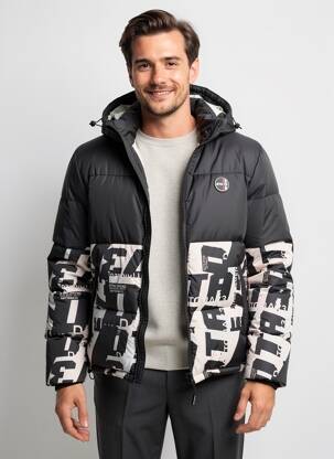 Doudoune poches a capuche noir DAYTONA homme