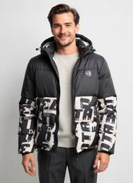 Doudoune manches longues a capuche noir DAYTONA homme