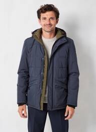 Doudoune manches longues a capuche bleu DAYTONA homme