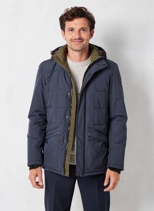 Doudoune manches longues a capuche bleu DAYTONA homme