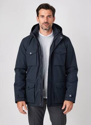 Parka manches longues a capuche bleu DAYTONA homme
