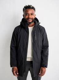 Parka tissage imperméable a capuche noir DAYTONA homme