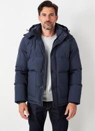 Doudoune manches longues a capuche bleu DAYTONA homme