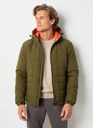 Doudoune manches longues a capuche vert IRON AND RESIN homme
