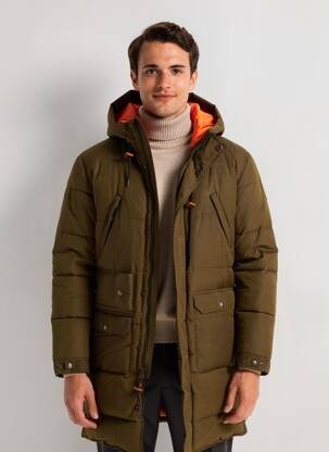 Doudoune poches a capuche vert IRON AND RESIN homme