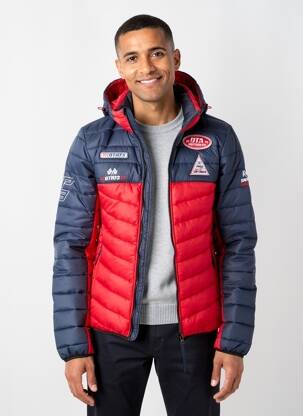 Doudoune manches longues a capuche bleu DAYTONA homme