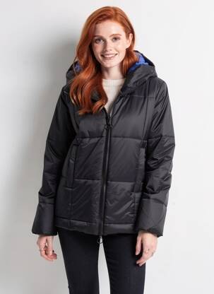 Doudoune poches a capuche noir ROSE GARDEN femme