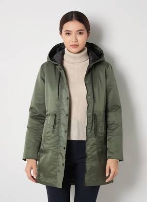 Doudoune poches a capuche vert ROSE GARDEN femme