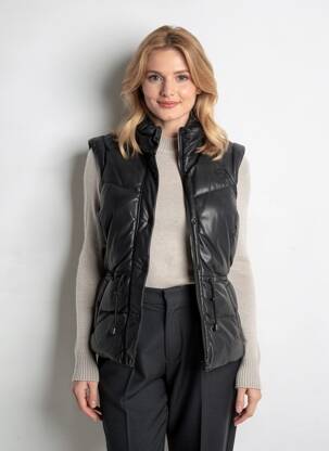 Doudoune poches sans capuche noir ROSE GARDEN femme