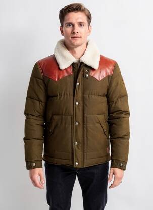 Doudoune poches sans capuche vert IRON AND RESIN homme