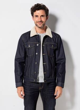 Veste casual finition intérieure fourrure synthétique bleu DAYTONA homme