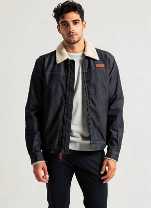 Veste casual resserrée sur le bas bleu IRON AND RESIN homme