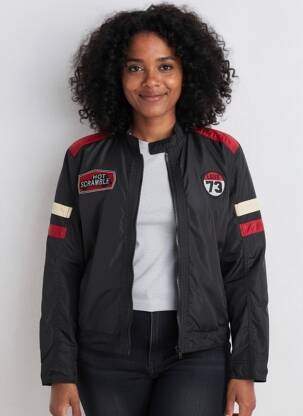 Blouson col col montant noir DAYTONA femme