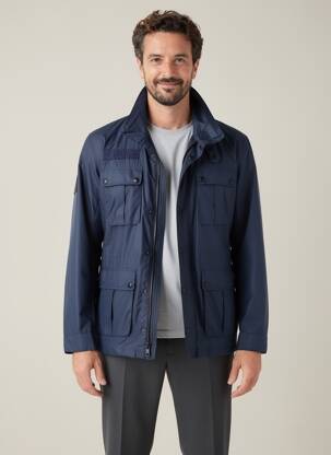 Coupe-vent poignets pressionnés sans capuche bleu DAYTONA homme