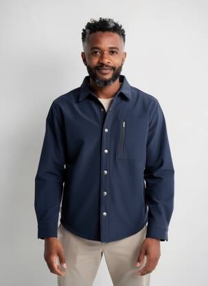 Veste casual coupe droite bleu DAYTONA homme