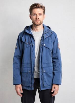 Parka manches longues a capuche bleu DAYTONA homme