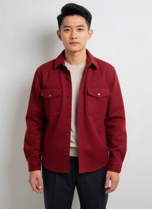 Veste casual coupe droite rouge IRON AND RESIN homme