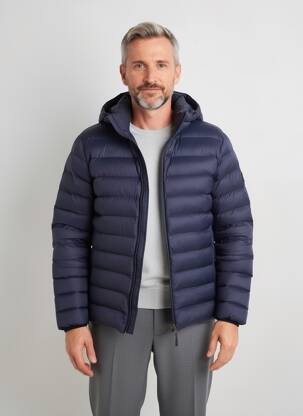 Doudoune poches a capuche bleu DAYTONA homme
