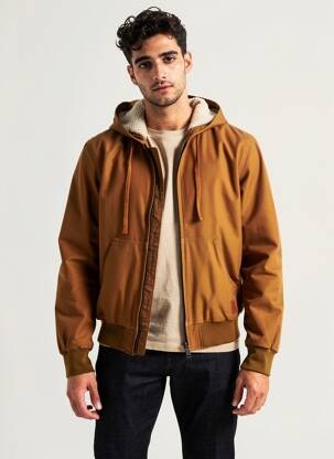 Blouson capuche marron IRON AND RESIN homme