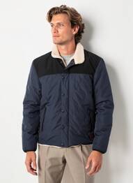 Blouson fermeture zippée sous rabat pressionné bleu IRON AND RESIN homme