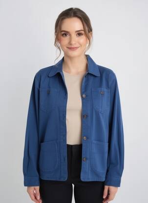 Veste casual coupe droite bleu DAYTONA femme