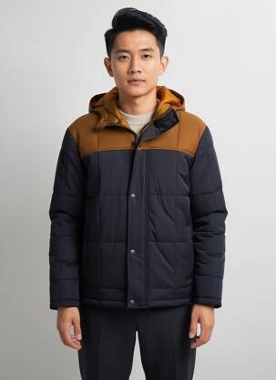 Blouson capuche bleu IRON AND RESIN homme