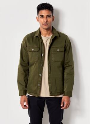 Veste casual fermeture boutonnée sur le devant vert IRON AND RESIN homme