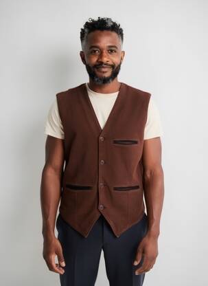 Gilet sans manche coupe cintrée marron DAYTONA homme