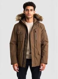 Parka manches longues a capuche vert CAMBERABERO homme