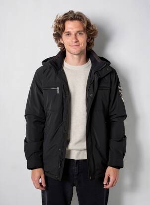 Doudoune poches a capuche noir CAMBERABERO homme
