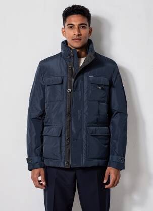Doudoune manches longues a capuche bleu CAMBERABERO homme