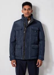 Doudoune manches longues a capuche bleu CAMBERABERO homme