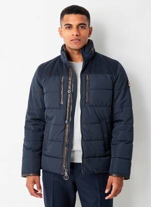 Doudoune manches longues a capuche bleu CAMBERABERO homme