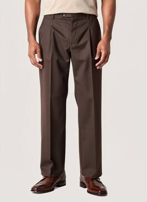 Pantalon droit taille normale taille normale marron IMPERIAL homme