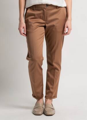 Pantalon chino tissage popeline taille normale marron IMPERIAL femme