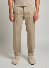 Pantalon chino fermeture zippée sous rabat avec crochet taille normale vert IMPERIAL homme