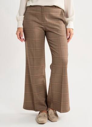 Pantalon flare fermeture zippée sous rabat avec crochet taille normale orange IMPERIAL femme