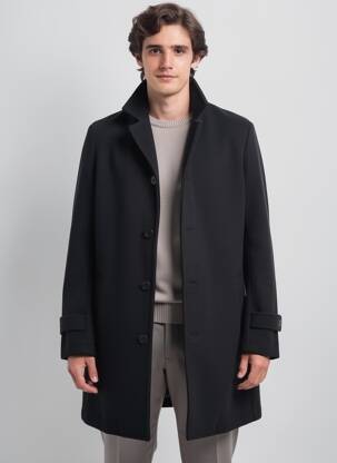 Manteau long manches longues sans capuche noir IMPERIAL homme