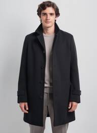 Manteau long coupe droite sans capuche noir IMPERIAL homme