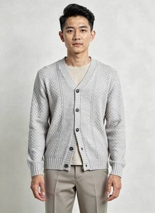 Gilet manches longues col v gris IMPERIAL homme