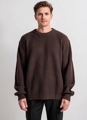 Pull stretch manches longues marron IMPERIAL homme