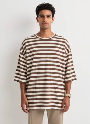 Pull stretch manches courtes marron IMPERIAL homme