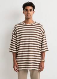 Pull stretch manches courtes marron IMPERIAL homme