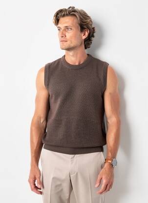 Pull stretch sans manche marron IMPERIAL homme